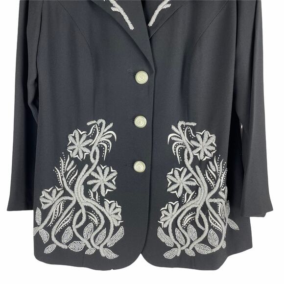 Ben Marc 2pcs Beaded Blazer Skirt Set Church Suit Black Size 10 - Picture 3 of 7